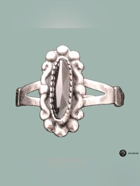 WMCO Sterling Silver Black Diamond Marquise Ring Vintage NWT